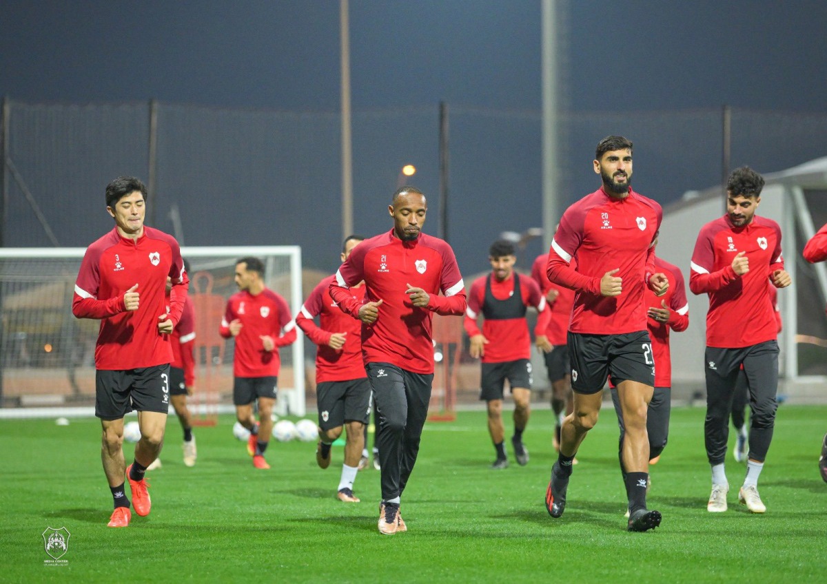 Al Rayyan players during a training session. 