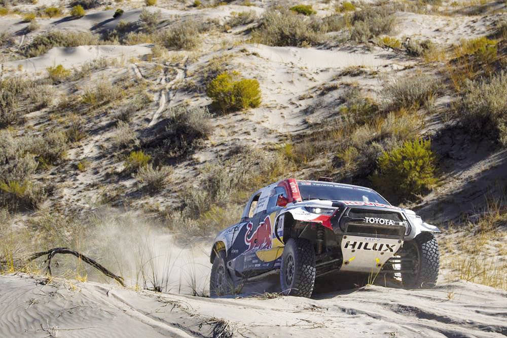 Qatar's Nasser Saleh Al Attiyah of Toyota Gazoo Racing drives during Stage 3 of the Desafio Ruta 40 2023, yesterday. 
Pic: DESAFIO RUTA 40