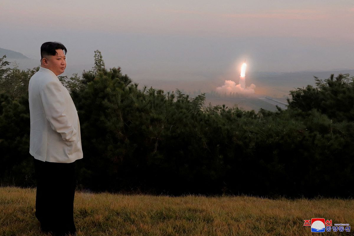 File Photo: North Korea's leader Kim Jong-un oversees a missile launch at an undisclosed location in North Korea, in this undated photo released on October 10, 2022 by North Korea's Korean Central News Agency.