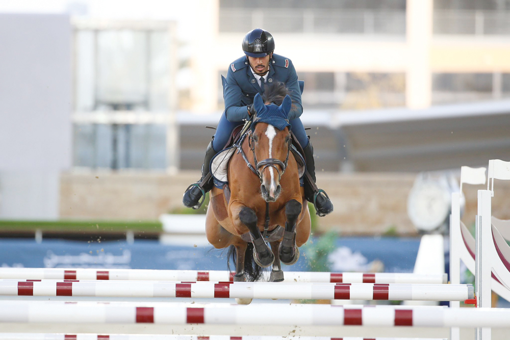 Qatari rider Ghanim Nasser Al Qadi astride Quick Step during an earlier edition of the Longines Hathab Qatar Equestrian Tour, in this file photo.