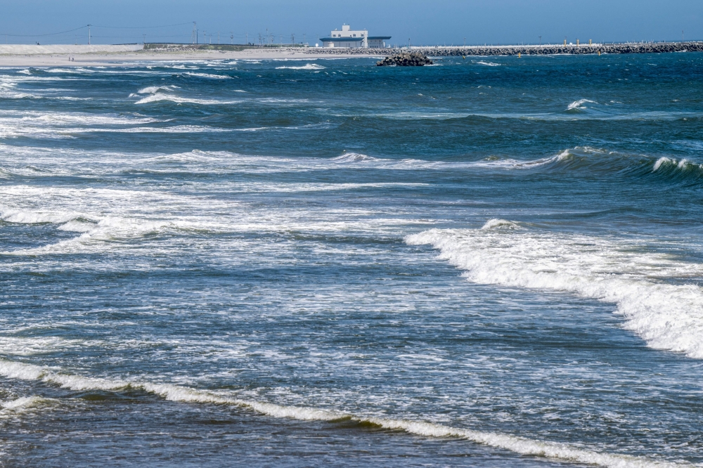 A shoreline is pictured from Futaba-machi, Fukushima Prefecture, around 5 km away from the crippled Fukushima-Daiichi nuclear plant on August 24, 2023, the day on which Japan's government plan to begin releasing wastewater from the stricken plant into the Pacific Ocean. Photo by Philip FONG / AFP