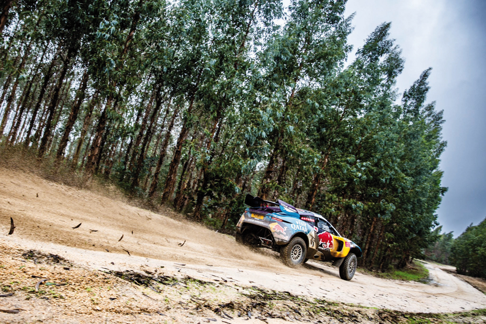 Qatar’s Nasser Al Attiyah drives the new Prodrive Hunter T1+ during the Baja.