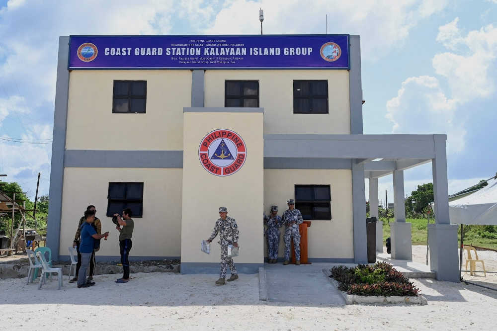 This photo shows a general view of the newly unveiled Philippine Coast Guard monitoring station on Thitu Island in the disputed South China Sea on December 1, 2023. Photo by JAM STA ROSA / AFP