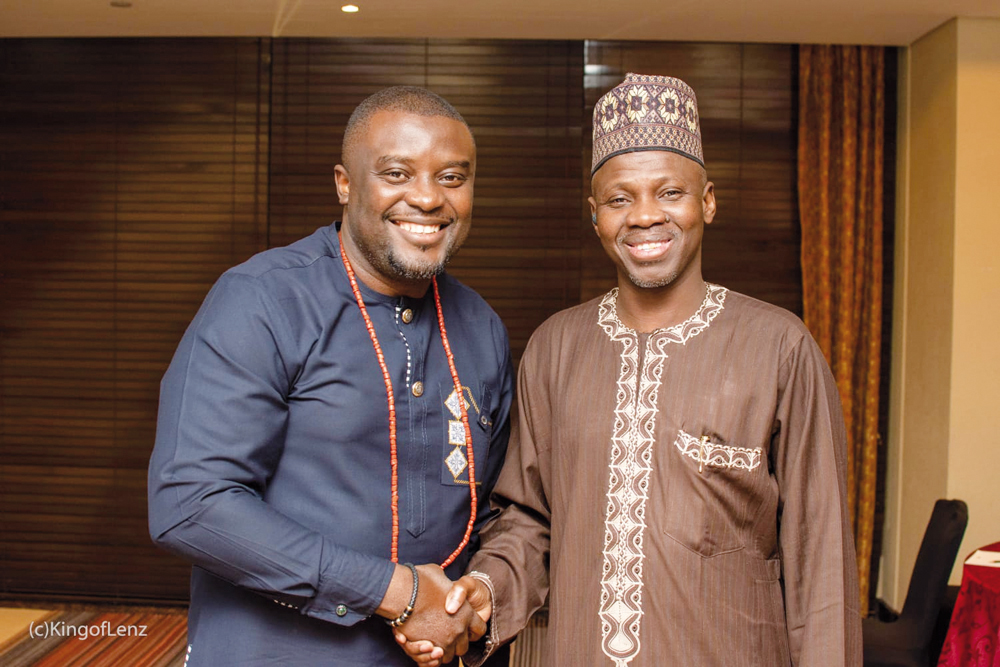 Omogiate Precious with Rabiu Sulaiman, Trade Attaché at the Nigerian Embassy, during the event.