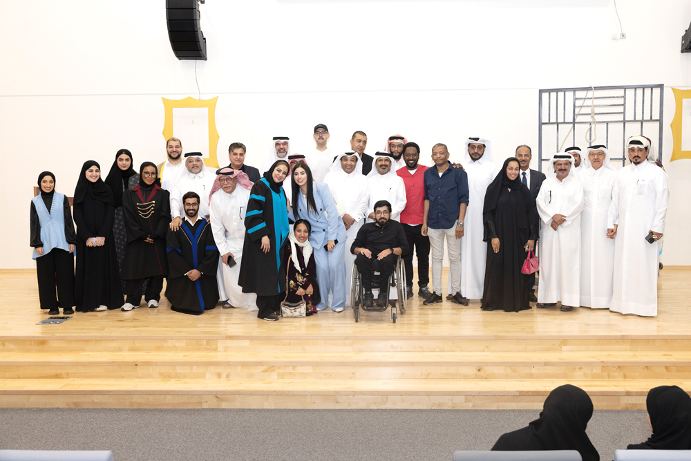 Students and officials during the theatrical performance. 