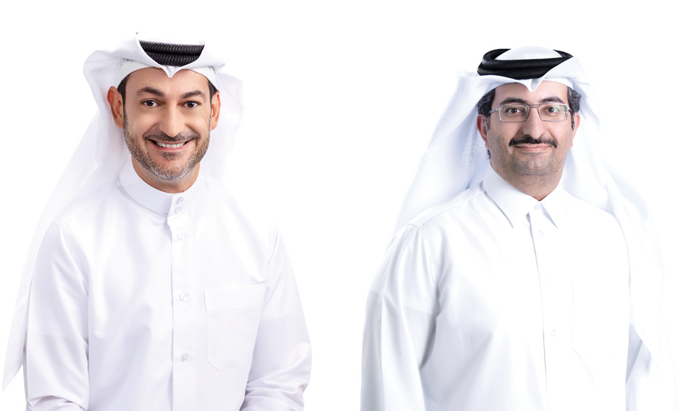Ooredoo Managing Director and Group CEO Aziz Aluthman Fakhroo (left) and Ooredoo Qatar CEO Sheikh Ali bin Jabor bin Mohammad Al Thani