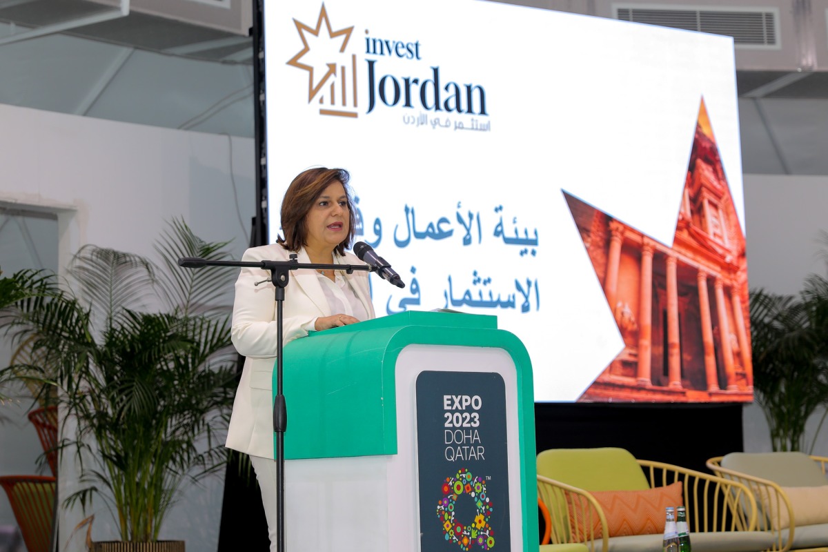 Jordanian Minister of Investment H E Kholoud Saqqaf speaking during the seminar.