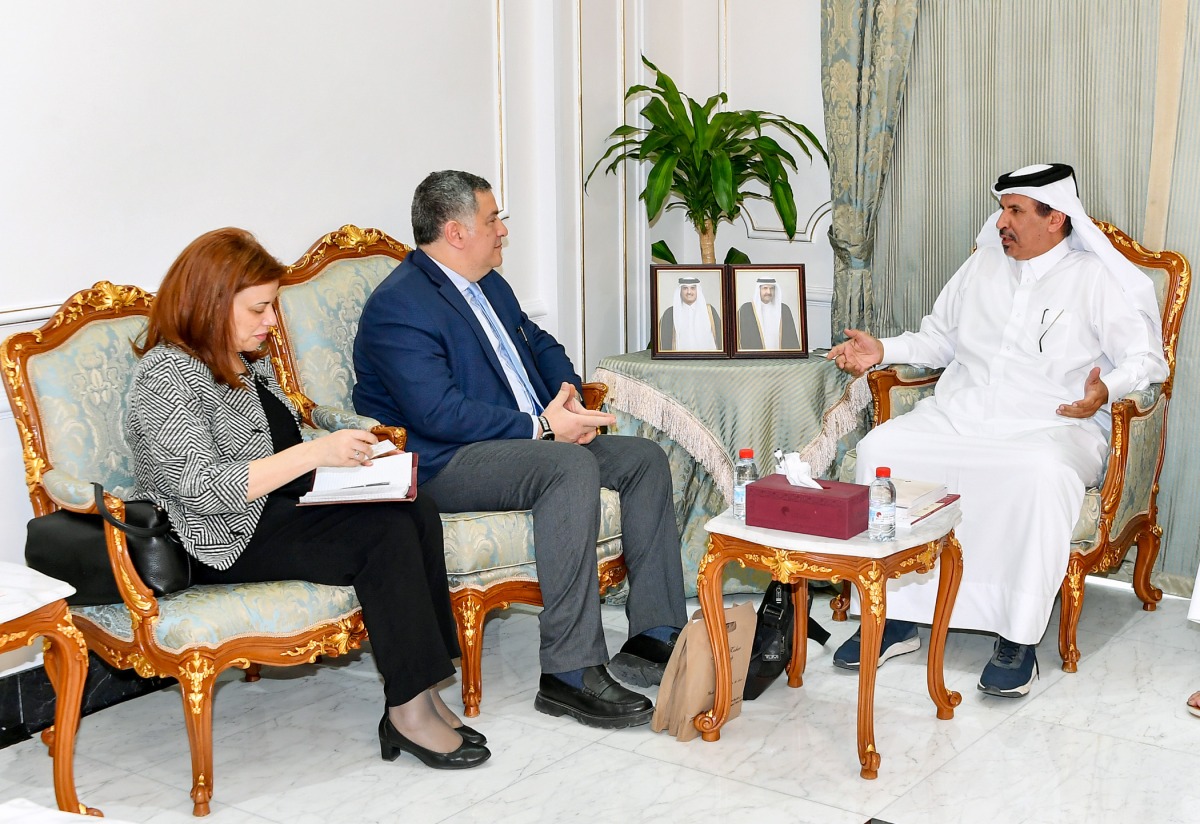 QC First Vice-Chairman, Mohamed bin Ahmed bin Twar Al Kuwari and Vice President of the General Authority for Investment and Free Zones in Egypt Ahmed Abdulhamid during the meeting.