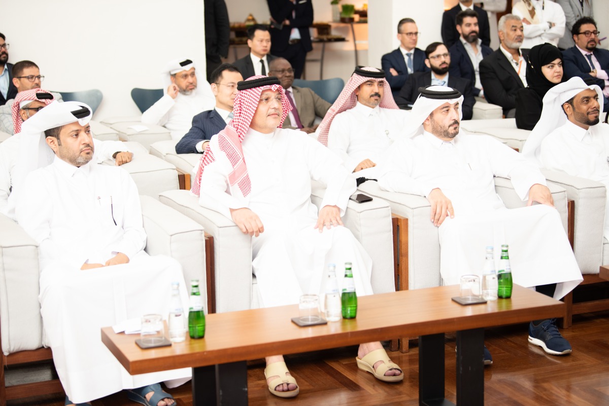 Minister of Communications and Information Technology H E Mohammed bin Ali Al Mannai (second left) with other officials and guests during the launch of “MEEZA.AI” platform.