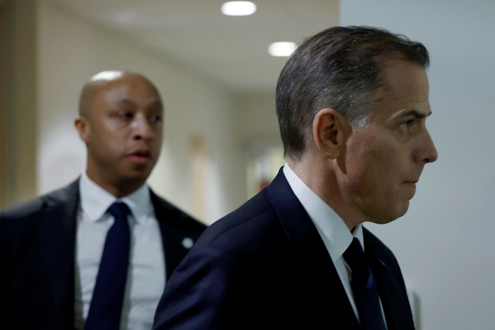 Hunter Biden, son of U.S. President Joe Biden, arrives with his attorney Abbe Lowell for a closed-door deposition before the House Committee on Oversight and Accountability, and House Judiciary Committee in the O’Neill House Office Building on February 28, 2024 in Washington, DC. (Photo by Anna Moneymaker / GETTY IMAGES NORTH AMERICA / Getty Images via AFP)

