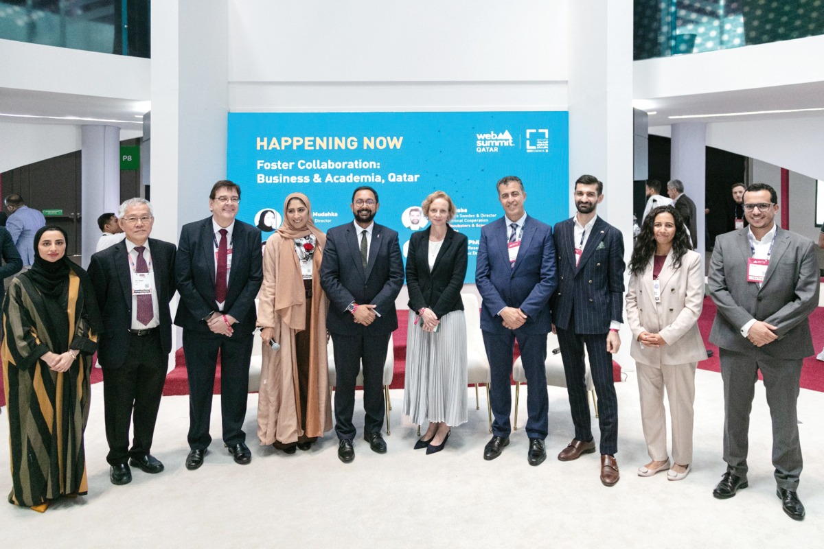 The British Ambassador to Qatar, H E Neerav Patel with other officials during the Web Summit Qatar 2024.