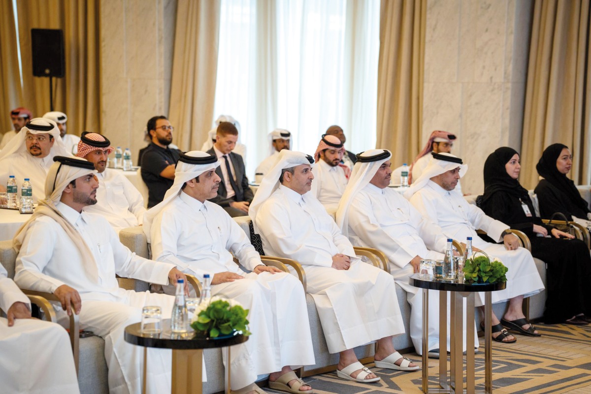 Minister of Environment and Climate Change H E Dr. Abdullah bin Abdulaziz bin Turki Al Subaie (third left) with other officials at the workshop.