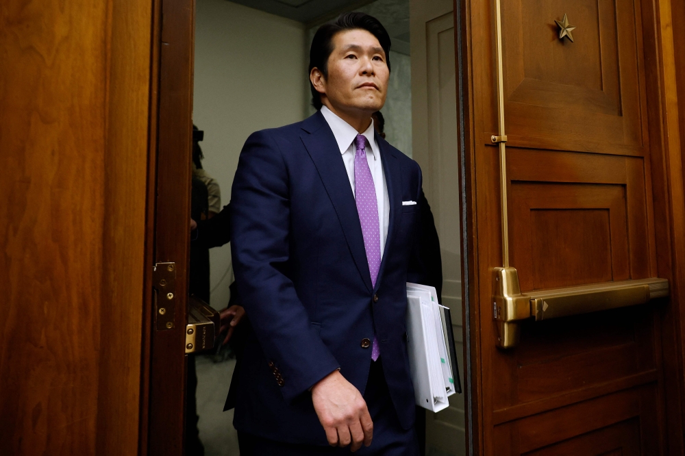 Former Special Counsel Robert Hur returns from a short break to resume his testimony before the House Judiciary Committee in the Rayburn House Office Building on Capitol Hill on March 12, 2024 in Washington, DC. (Photo by CHIP SOMODEVILLA / GETTY IMAGES NORTH AMERICA / Getty Images via AFP)
