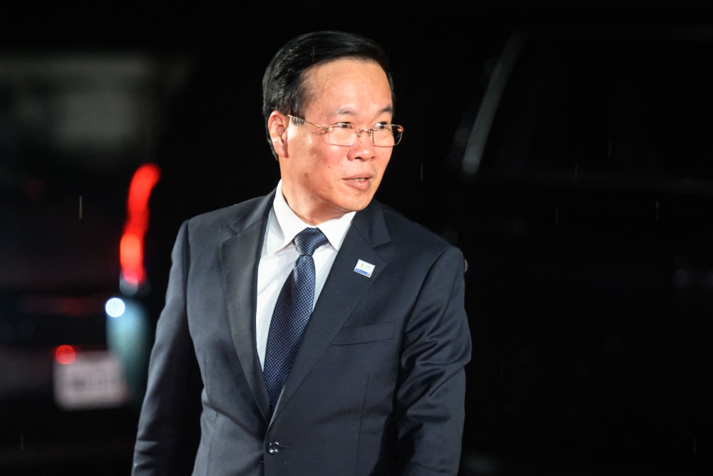 Vietnam's President Vo Van Thuong arrives for the leaders and spouses dinner during the Asia-Pacific Economic Cooperation (APEC) Leaders' Week at the Legion of Honor in San Francisco, California, on November 16, 2023. Photo Credit: JOSH EDELSON / AFP.