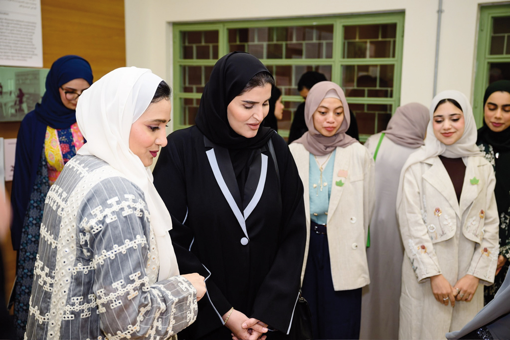 Minister of Social Development and Family H  E Maryam bint Ali bin Nasser Al Misnad inaugurating the Amna Al Jaidah Hall at Liwan Design Studios and Labs.