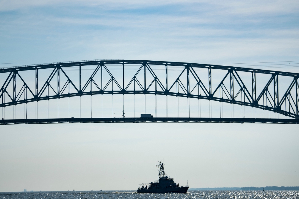 File photo of  Francis Scott Key Bridge October 14, 2021, in Baltimore, Maryland. (Photo by Brendan Smialowski / AFP)