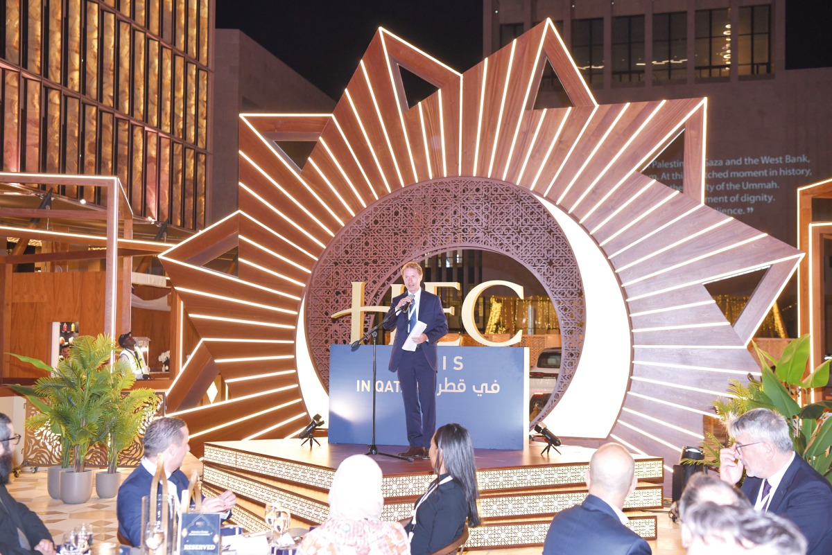 French Ambassador H E Jean-Baptiste Faivre delivers a speech.