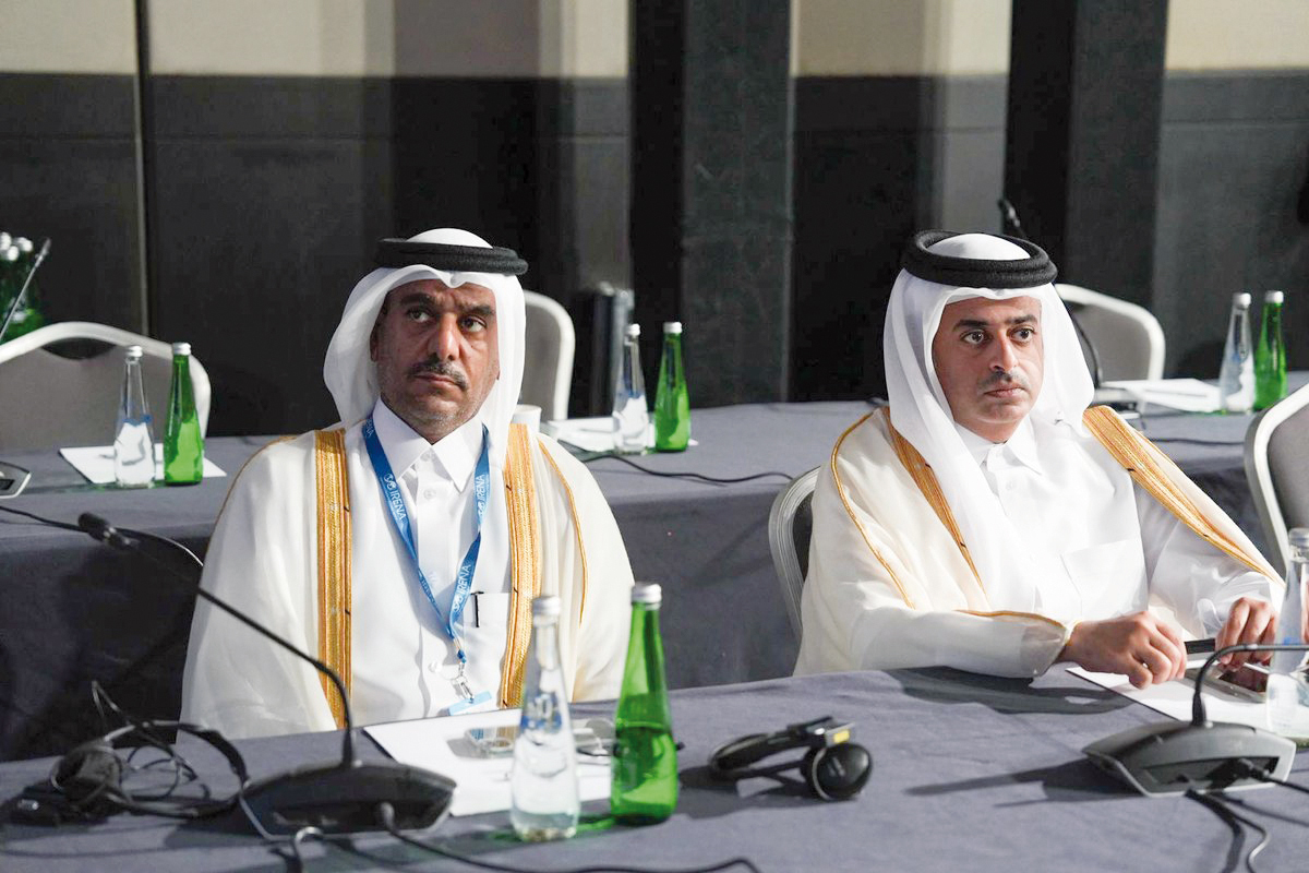 Their Excellencies Shura Council Members Ali bin Ahmad Al Kaabi and Mohammed bin Omar Al Mannai at the event.