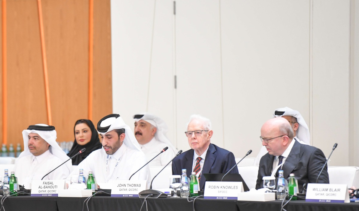 CEO of QICDRC, Faisal Rashid Al Sahouti, with Lord John Thomas, former Lord Chief Justice of England and Wales and other dignitaries during the inauguration of the 5th Meeting of SIFoCC.
