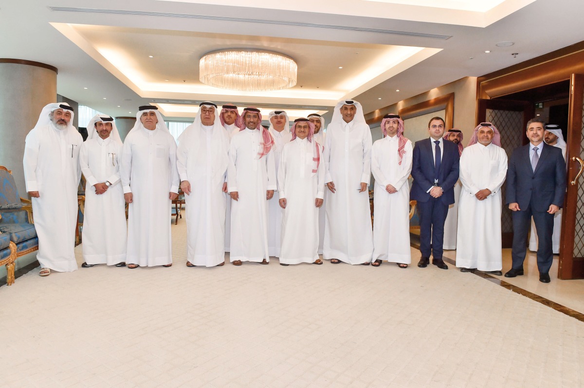 Saudi Minister of Industry and Mineral Resources, H E Bandar bin Ibrahim Al Khorayef with QBA First Deputy to Chairman, Hussein Ibrahim Al Fardan with other dignitaries during the meeting.
