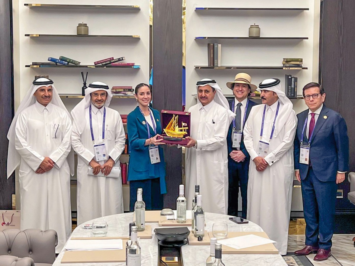 QC Chairman Sheikh Khalifa with delegates during the meeting.