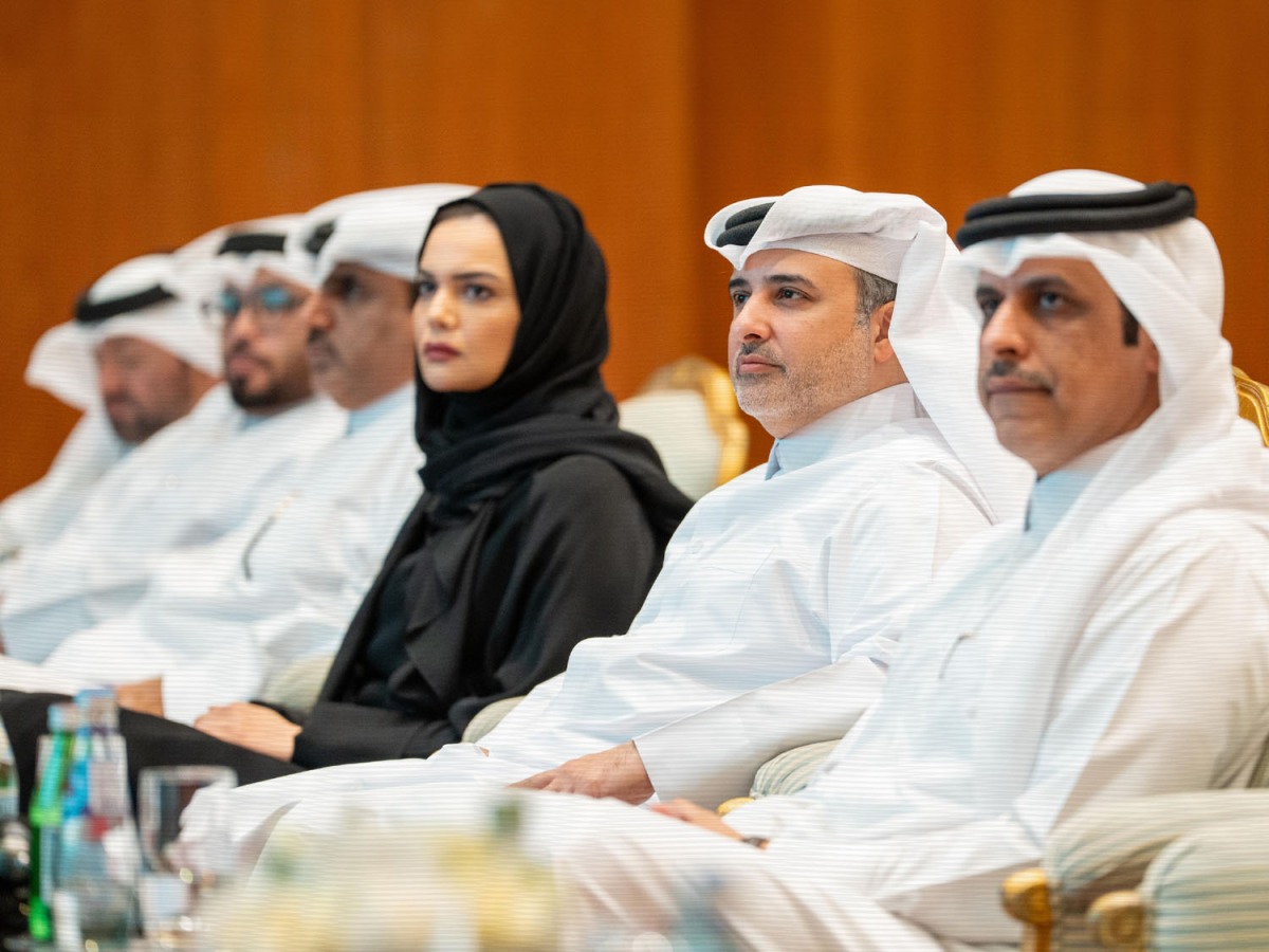 Minister of Environment and Climate Change H E Dr. Abdullah bin Abdulaziz bin Turki Al Subaie (second right) attending the workshop on climate change.

