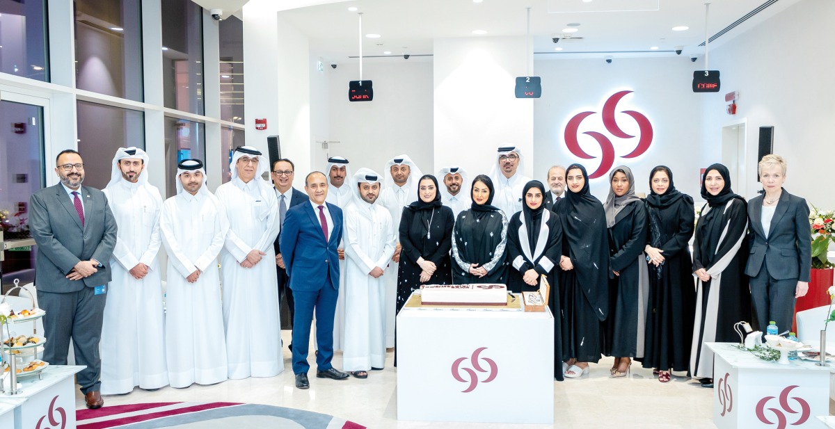 Joseph Abaraham, Group CEO at Commercial Bank with other officials at the opening of Lusail branch.