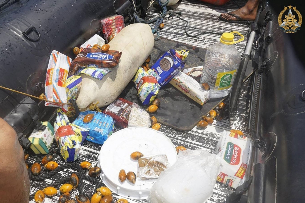 This handout photo taken on May 19, 2024 and received on June 4, 2024 from the Armed Forces of the Philippines shows recovered supplies which were airdropped to a Filipino outpost, on a boat near Second Second Thomas Shoal in disputed waters of the South China Sea. Photo by Handout / ARMED FORCES OF THE PHILIPPINES / AFP