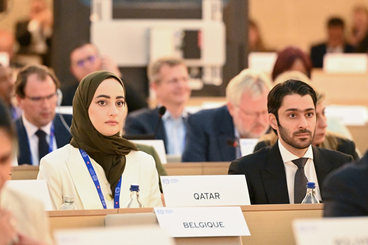 Assistant Undersecretary for Migrant Labour Affairs at the Ministry of Labour, Sheikha Najwa bint Abdulrahman Al Thani, at the session.