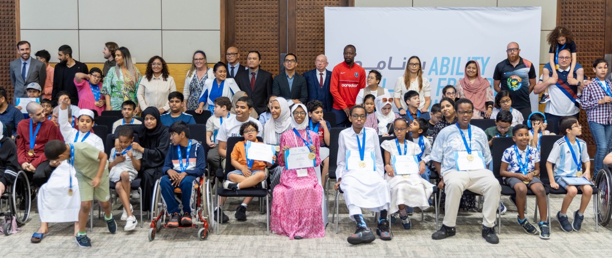 Participants and coaches of Ability Friendly Programme during the ceremony.