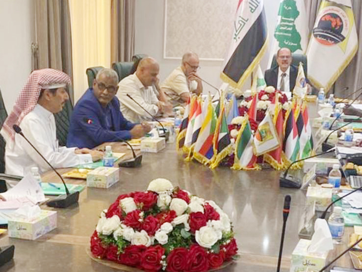 Saad bin Mohammed Al Rumaihi with other officials at the meeting in Baghdad.