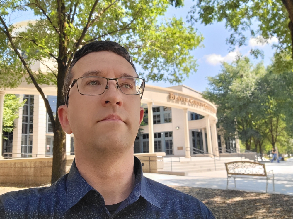  John Paul Vranesevich outside the Beaver County Courthouse in Beaver, Pa. Credit: John Paul Vranesevich 