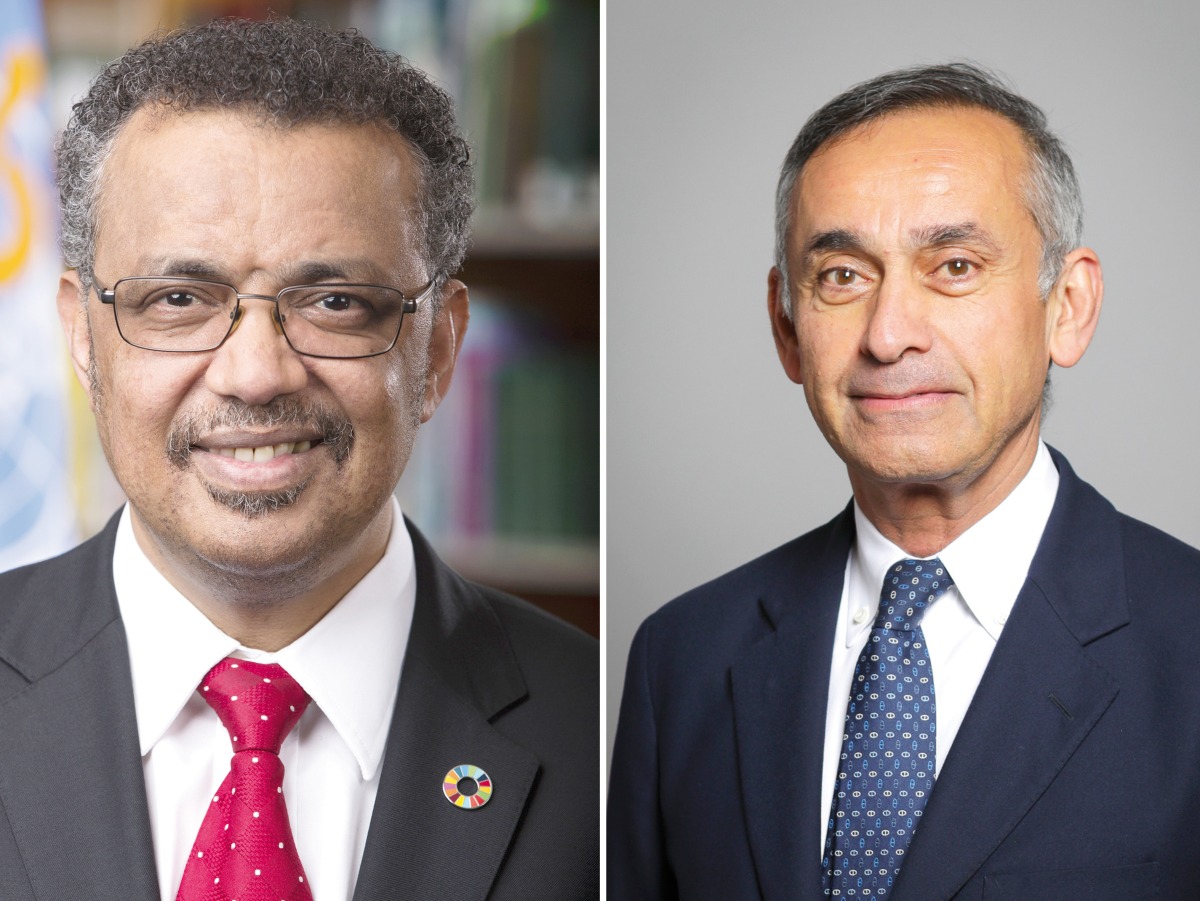 WHO Director-General Dr. Tedros Adhanom Ghebreyesus (left) and Executive Chair of WISH Lord Ara Darzi 
