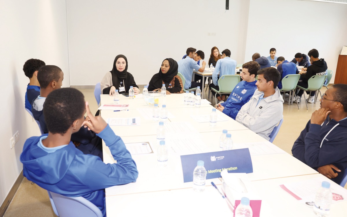 Aspire Academy student-athletes attend a session with human resources team. 