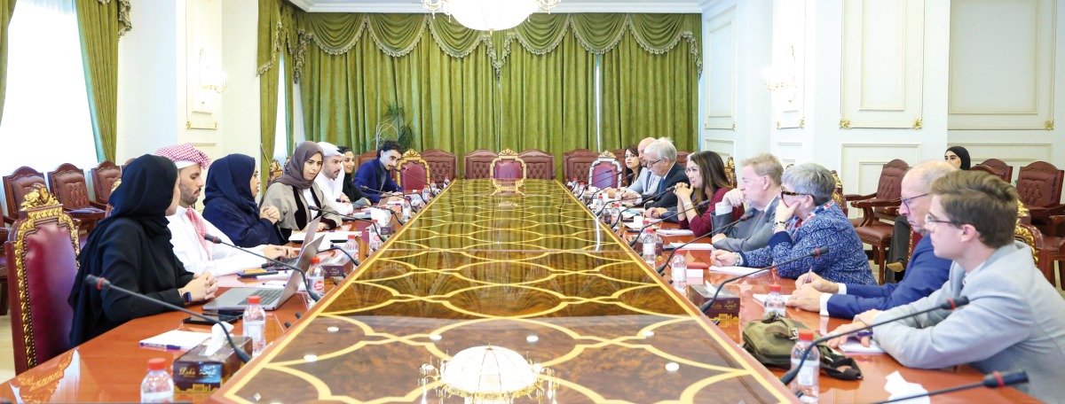 Minister of State for International Cooperation H E Lolwah bint Rashid Al Khater meeting a French parliamentary delegation.
