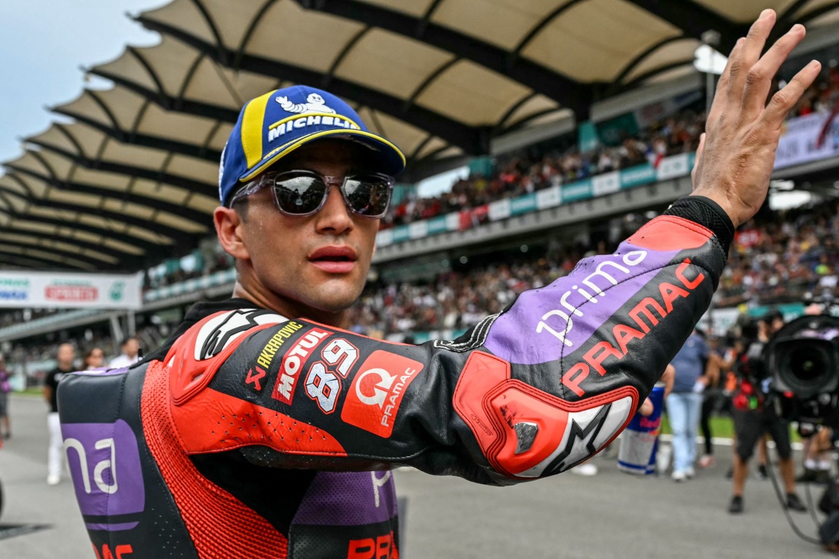 File photo: Prima Pramac Racing's Spanish rider Jorge Martin celebrates after winning the Sprint race of the MotoGP Malaysian Grand Prix in November 2024. (Photo by Mohd Rasfan / AFP)
