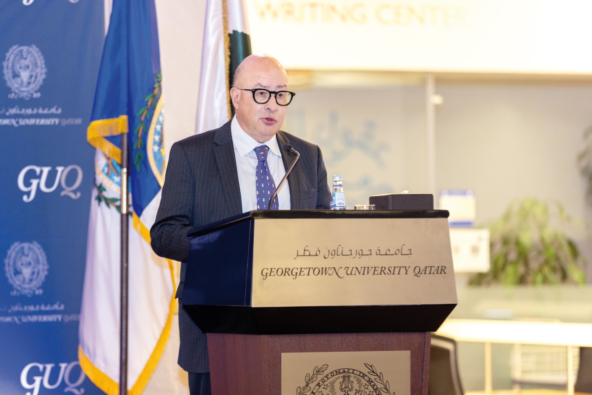 Ambassador Dimitri Alexandrakis delivers the talk. 