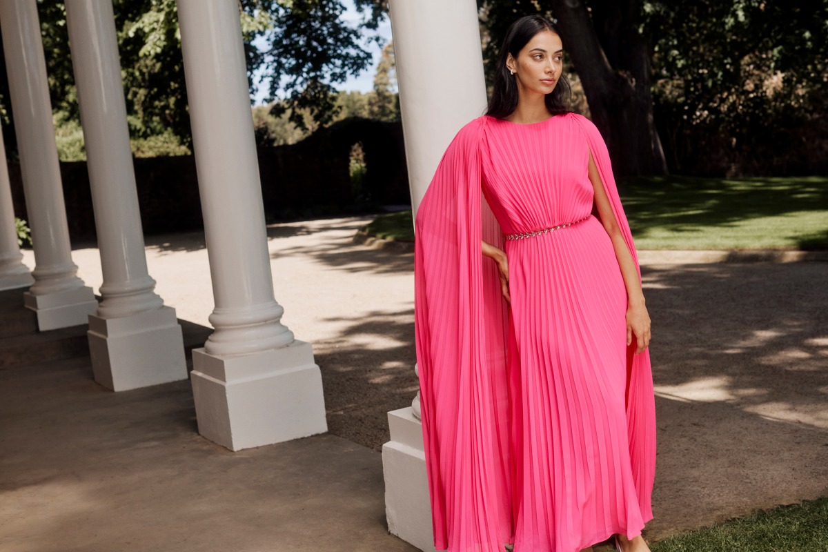 The collection features a stunning array of chic and modest dresses.