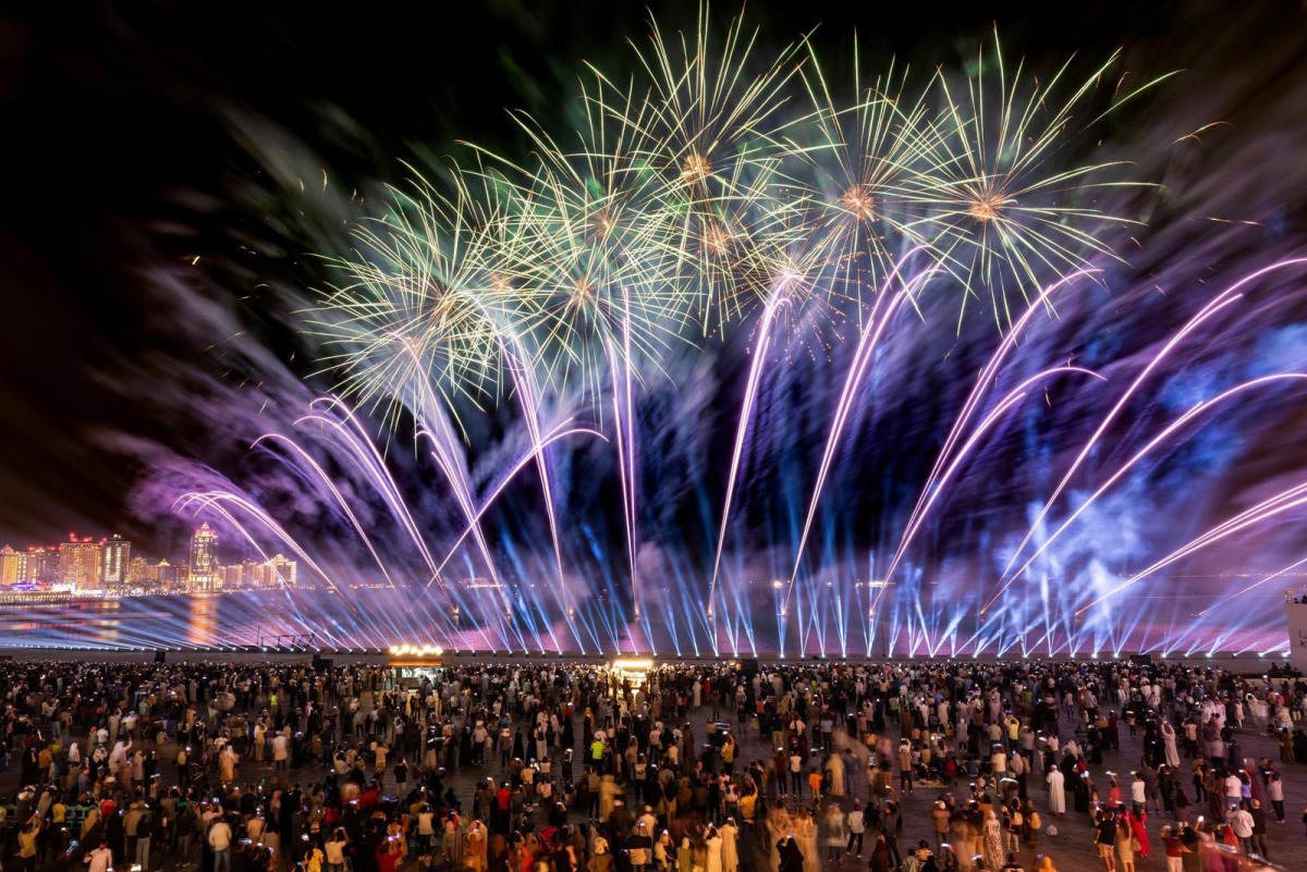 Fireworks display at Katara Cultural Village.