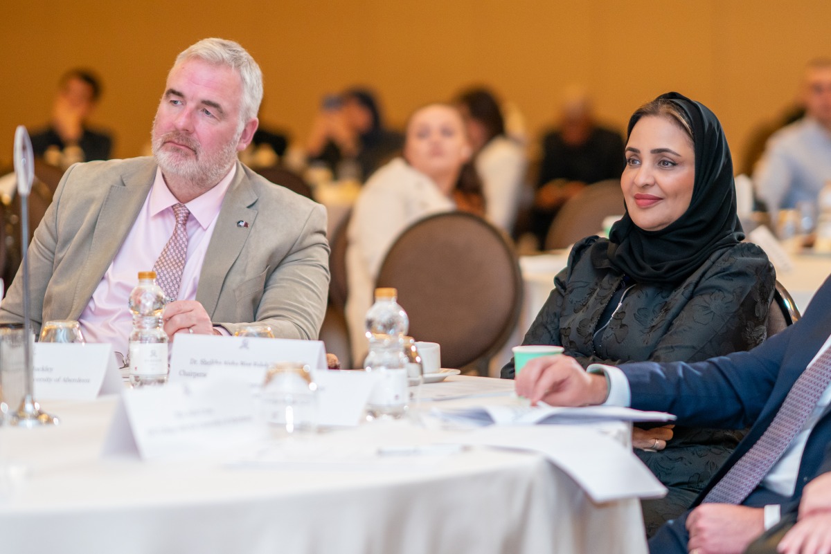 Dr. Sheikha Aisha bint Faleh Al Thani, Chairperson and Founder of Al Faleh Educational Holding with other officials during the event.