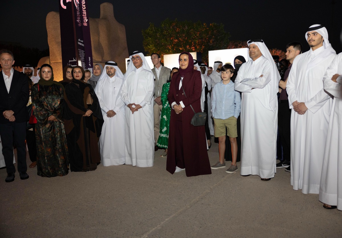 Chairperson of Qatar Museums H E Sheikha Al Mayassa bint Hamad bin Khalifa Al Thani along with other dignitaries during the inauguration.