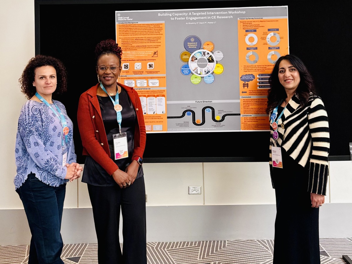 From left: Laudy Mattar, Dr. Phyllis Muffuh Navti, and Deema Al Sheikhly