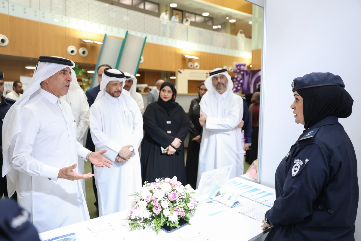 MoEHE Undersecretary H E Dr. Ibrahim bin Saleh Al Naimi and other officials at the closing ceremony of the project.