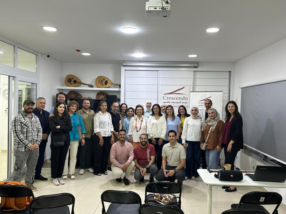 Dr. Ghizlane Bendriss (centre) during her visit to Crescendo Music & Art Academy.

