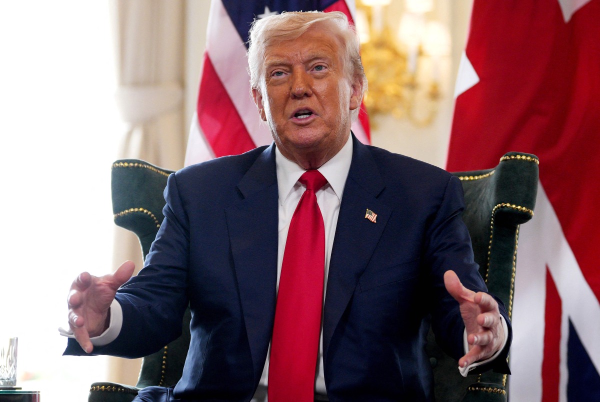 US President Donald Trump speaks during a bilateral meeting at the Trump Turnberry Golf Courses, in Turnberry south west Scotland on July 28, 2025. (Photo by Christopher Furlong / POOL / AFP)
