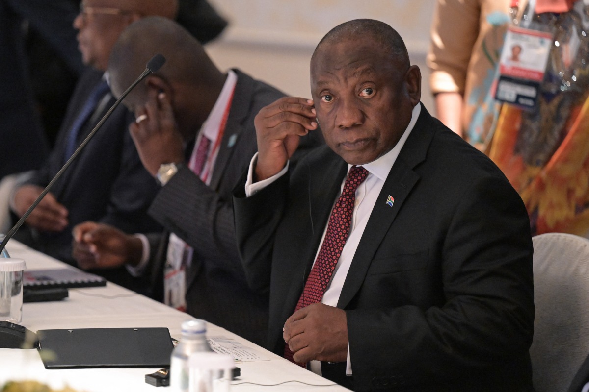 South Africa's President Cyril Ramaphosa takes his seat for his bilateral meeting with Japan's Prime Minister Shigeru Ishiba (not pictured) on the sidelines of the second day of the 9th Tokyo International Conference on African Development (TICAD 9) in Yokohama, Kanagawa prefecture, south of Tokyo on August 21, 2025. (Photo by Richard A. Brooks / AFP)