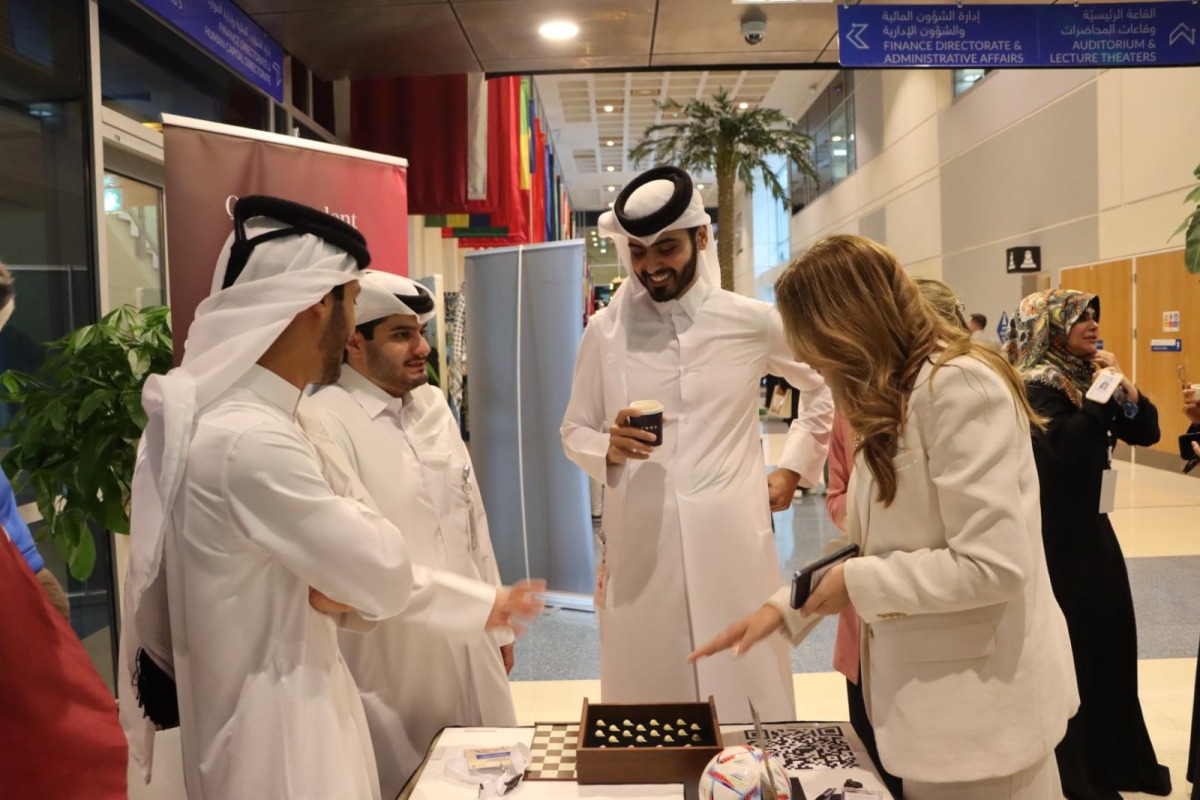 Students during Clubs Fair activities at UDST.