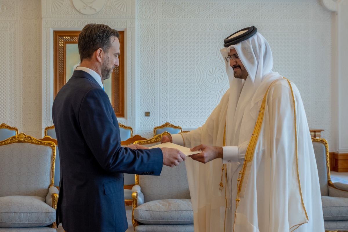 Deputy Amir H H Sheikh Abdullah bin Hamad Al-Thani with Ambassador of Canada H E Karim Morcos 