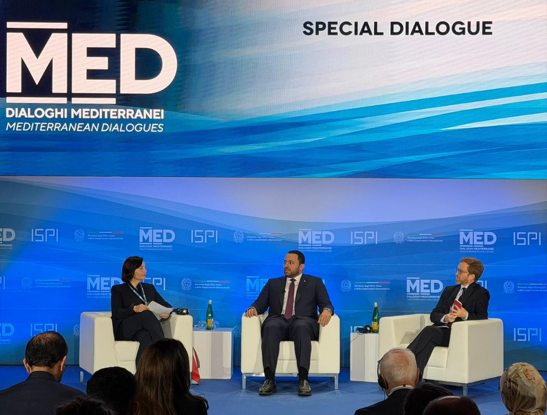 Minister of State at the Ministry of Foreign Affairs H E Dr. Mohammed bin Abdulaziz bin Saleh Al Khulaifi (centre) attending the forum.