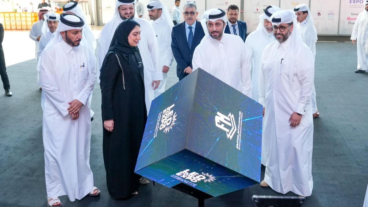 Minister of Municipality H E Abdullah bin Hamad bin Abdullah Al Attiyah inaugurating the QIFMCE and LEPEX conference at Doha Exhibition and Convention Centre yesterday.